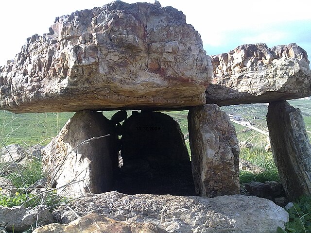Tourists visiting Hirapur Dolmen