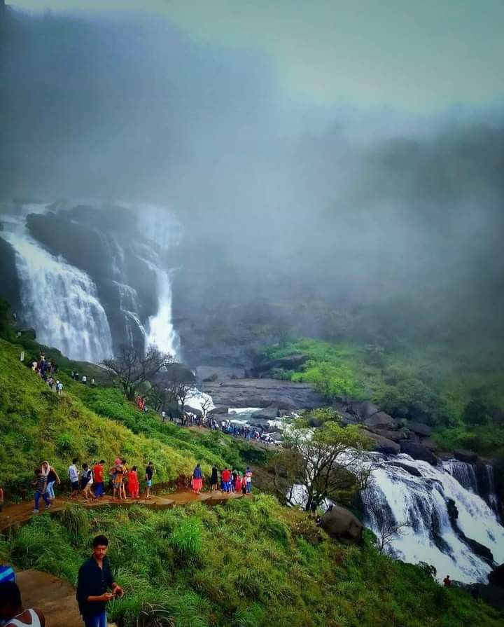 Muktai Waterfall scenic view during monsoon